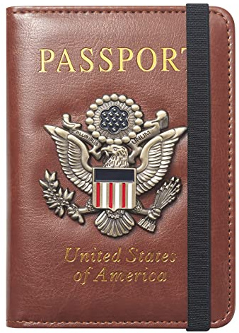 FACATH Premium Passport Holder for Travel, RFID Blocking Passport Cover Slim, Durable & Travel-Friendly, Passport Wallet Keep Your Documents Safe & Organized (Brown)