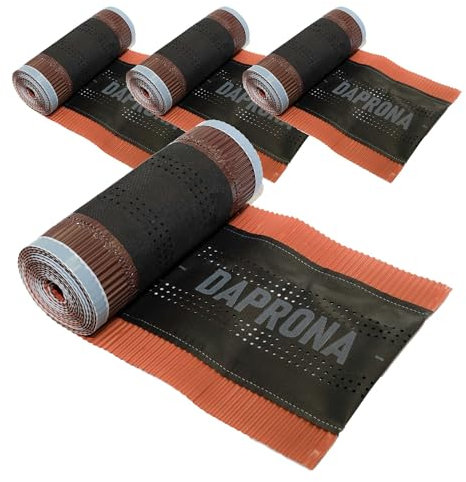 DAPRONA Firstband Alu Super Vent 4 Rollen - 230mm x 5m Rot (RAL 8004) Rollfirst für eine optimale Dachfirst Abdeckung, Super Butylkleber