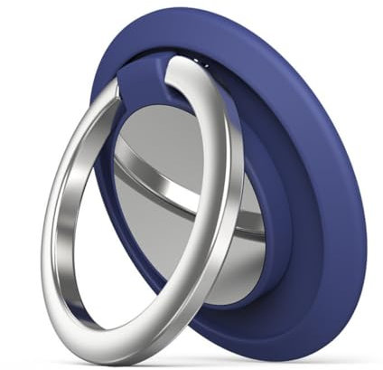ISKIP Anneau de poignée pour téléphone, Support Rotatif à 360°, Support de Voiture Disponible, Convient pour iPhone, Samsung, Tous Les Smartphones (Bleu)