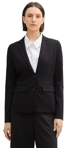 TOM TAILOR Damen Jersey Blazer mit Stretch-Anteil, 14482 - Deep Black, XXL