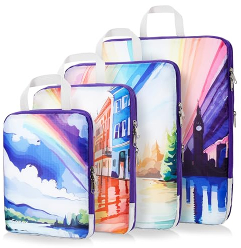 Gonex Set Organizer per Valigia 4 Pezzi con Compressione