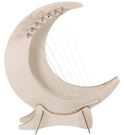 Vaguelly Wooden Lyre Harp 7 Strings Small Harp for Music Lovers Beginner Learning Instrument Portable and Easy to Play