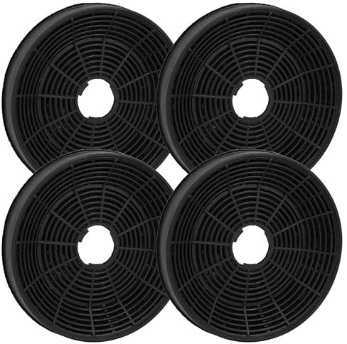 vhbw 4x Filtres à charbon actif remplacement pour Beko KF971100007, KF9189204771 pour hotte aspirante - 16 cm