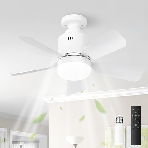 RuiDay LED Ceiling Fan with Lights, 45 cm E27 Ceiling Fan Light with Remote and APP, 3 Speeds 3 Colors Dimmable, 2800LM LED & Socket Installation Energy Saving