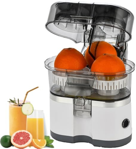 Exprimidor eléctrico de cítricos, tecnología de doble prensa de 400 ml para limón fresco, naranja, jugo de toronja en casa
