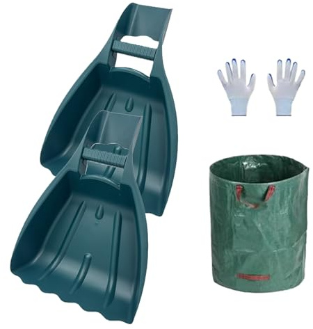 Griffes de feuilles – Gilet de pelouse et piolet – Outil – Boule ergonomique, légère et robuste pour les déchets dans l'arrière-cour – Cour – Pelle de nettoyage