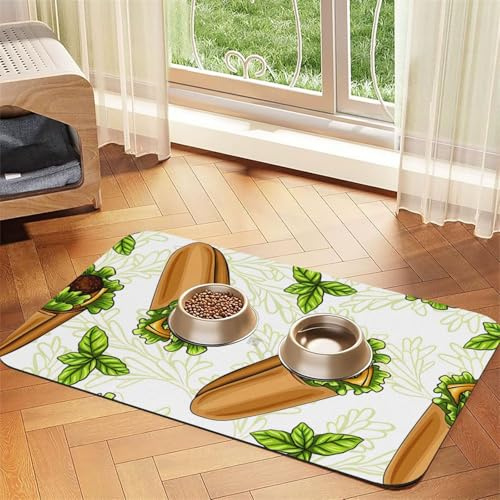 Burrito vegetariano,Tappetino per l'alimentazione degli animali domestici, tovagliette in pelle PU per gatti e cani,40x60cm