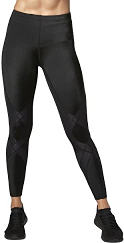 CW-X Women's Stabilyx Joint Support Compression Tight, Leggings for Running and Recovery, Black, Medium, 125809A
