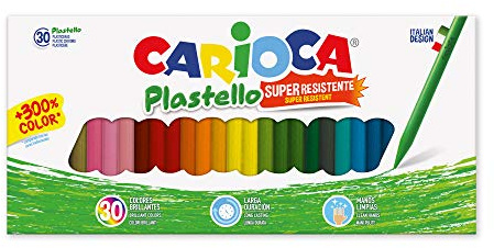 CARIOCA PLASTELLO | 42881 - Scatola Pastelli a Cera, Lunga Durata, Colori Assortiti, 30 pezzi