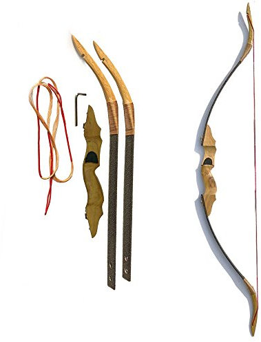 SHARROW 30-50lbs Bogenschießen Take-down Recurve Bogen 54 Zoll Traditioneller Langbogen Holzbogen für Erwachsene (30lbs)