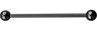Industrial Piercing Titan G23 Barbell Stab 32mm-Schwarz