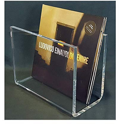 Cavinato acrylics Portadischi vinili in plexiglass trasparente alto spessore 1 cm. Design