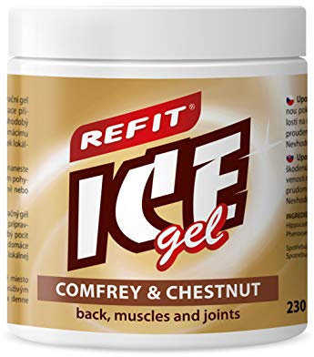 Refit Ice Gel Schwingel & Rosskastanie 230 ml, Extra Schmerzgel, Natürlicher Komplex aus Menthol- und Kastanienextrakt und Rosskastanienextrakt, Für Rücken, Muskeln und Gelenke, Regeneration