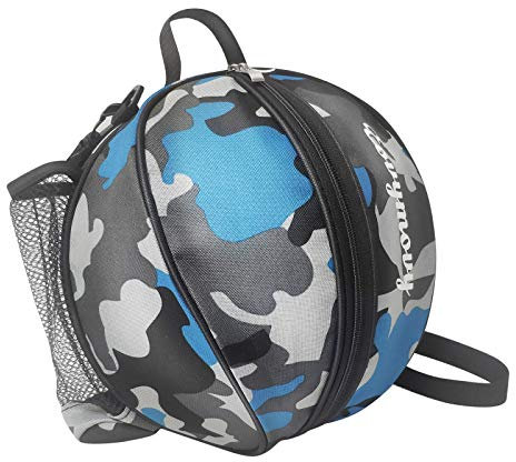 Eovymovy Bolsa de Baloncesto Portátil - Bolsa de Hombro para Baloncesto, Fútbol y Voleibol - Funda Camuflaje Azul