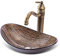 HomeLava Design Waschbecken Aufsatzwaschbecken Waschtisch aus Gehärtetes Glas für Gäste WC inkl. Ablaufgarnitur und Wasserhahn Bad 42cm