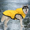 Idepet Wasserdichte 2-in-1-Regenjacke für Hunde, leichter Overall für Hunde mit Kapuze, atmungsaktiver Regenponcho mit Kapuze und reflektierendem Streifen für kleine, mittel große GroßHunde (XL, Gelb)