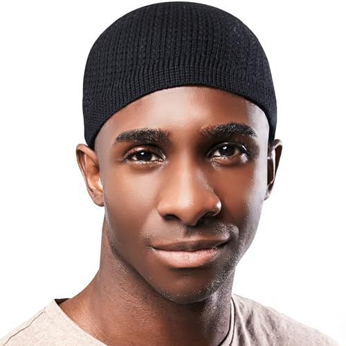 Tough Headwear Kufi Hat - Black Full, One Size - Men's Muslim Kufi Cap