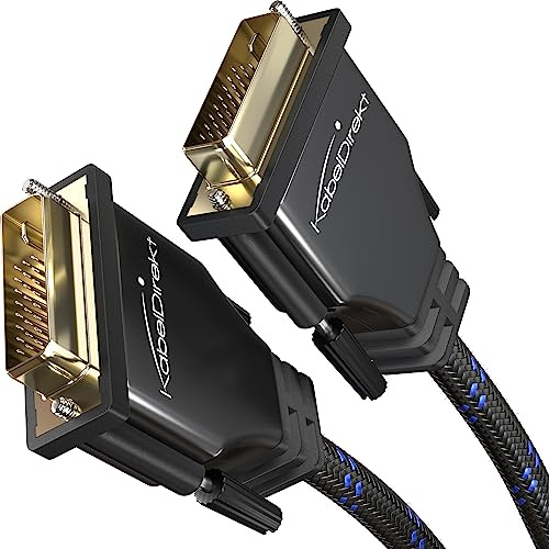 KabelDirekt – Cavo DVI Dual Link, con nucleo di ferrite per una trasmissione del segnale priva di interferenze – 1 m cavo monitor digitale DVI-D/24+1, fino a 2560×1600 a 60Hz o Full HD/1080p, nylon