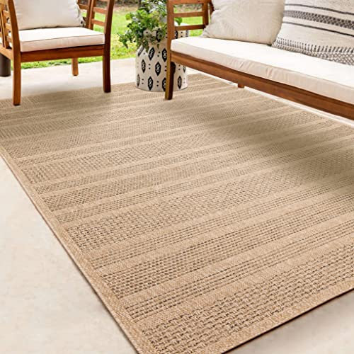 the carpet Kansas - robuster In- und Outdoor Teppich im natürlichen Jute-Look, wetterfest, geeignet für Terrasse und Garten, ca. 120 x 170 cm