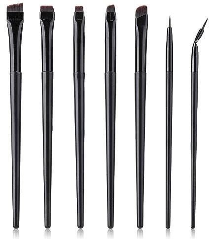 7 Stück Eyeliner Pinsel Set Feiner Abgewinkelter Eyeliner Pinsel Präzisions Gel Eyeliner Makeup Pinsel Set Augenbrauen Pinsel Eyeliner Werkzeug für Lidschatten Augenbrauen Concealer