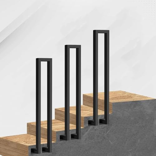 Pasamanos para exteriores para escalones, montaje en pared, barandilla de escalera para exteriores, barras de agarre negras garaje, porche, jardín, pasamanos de metal, barandilla de escalera 35-150cm