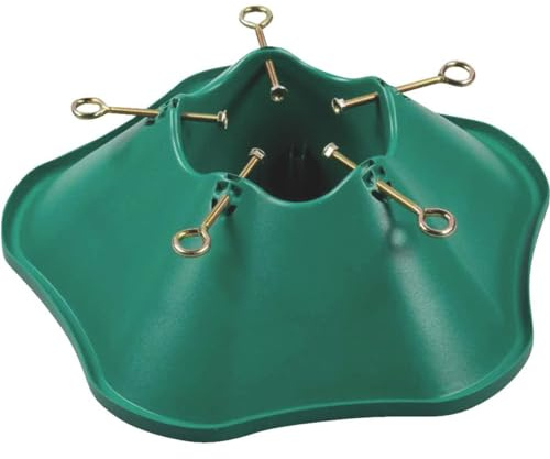 Rocky Mountain Goods Live Christmas Tree Stand for up to 6 Foot Tree - Heavy Duty Plastic with 3 Secure Eye Bolts for Easier and Secure Install - Steel Center Spike for Real Tree - Easy Water Design