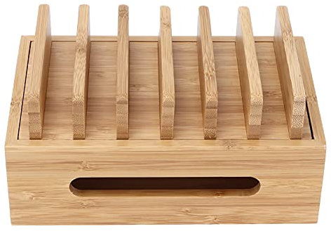 Estante De Estación De Carga Estante De Carga, Estación De Carga Para Múltiples Dispositivos, Base De Madera Para Teléfono Celular, Organizador Portátil Para Tableta, Caja De Almacenamiento Para El H