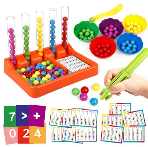 Broytain Jeux Montessori 3 4 5 6 Ans, Jouet pour Comptage et Tri, Jeu de Tri Motricité Fine Jouet Educatif Enfants Classification des Couleurs