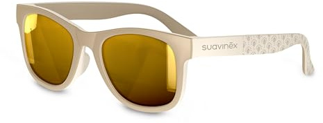 SUAVINEX, Gafas de Sol para Bebés de 12 a 24 Meses, Polarizadas, con Filtro UV 400, 100% Protección Rayos UVA y UVB, con Funda Incluida, Muy Flexibles y Ligeras, de Forma Cuadrada, Color Beige