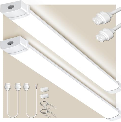 Bellanny LED Feuchtraumleuchte 90CM Werkstattlampe, 2pcs 30W 3600LM Verknüpfbar LED Werkstatt Deckenleuchte Röhre Licht, IP65 Wasserdicht Neutralweiß 4500K Kellerlampe für Wohnzimmer Küche Büro Garage
