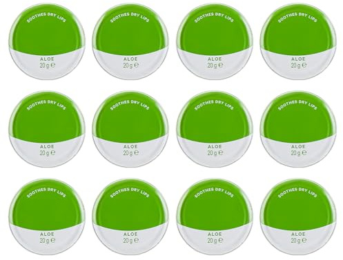 12 Pack Aloe Vera Lip Balm - Petroleum Jelly 20g Tin In Original, Coco Butter, Alo Vera & Rosy Flavors Ideal for Soothing, Moisturizing, and Protecting Dry or Cracked Lips Sold By Zinnia