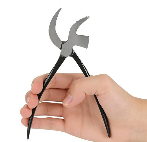 Cobbler Pliers, 45# Steel Leathercraft Cobbler Pliers Pincers with Hammer, Beak Shape Hand Operated Leather Presspliers for Shoemaking Leather Craft DIY Working Tool