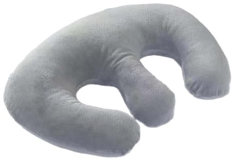 perfk Chest Pillow Massage Bolster Soft Portable Hollow Pillow Chest Support Cushion for Beauty Salon Sleeping SPA, Gray