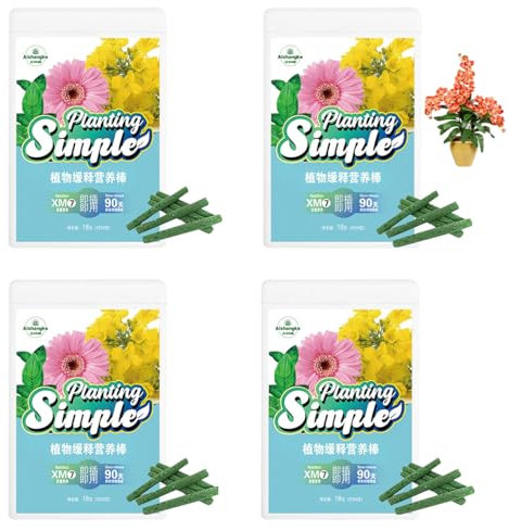 4 SET Fertilizer Spikes - Plant Fertilizers Sticks - Indoor Plant Food Spikess - Plants Growth Fertilizerss Nutrition Stickss For All Flowering And Foliage Houseplants
