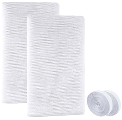 Zanzariera per Finestra, 2 Pezzi, 130 x 150 cm | Rete Anti-Insetti con Chiusura a Strappo | Protezione Adesiva contro le Zanzare | Schermo Autoadesivo Senza Fori, Bianco