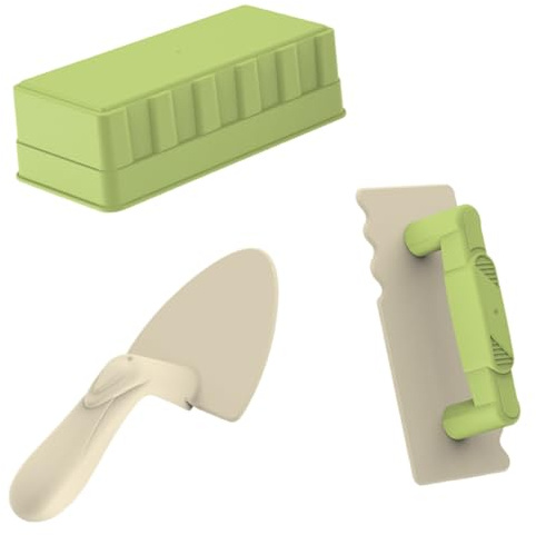 Grsrkep 3 Pack Kids Sand Castle Building Toy, Plastic Sand Molding Brick Tool Set for Boys Girls Beach Sandbox Play