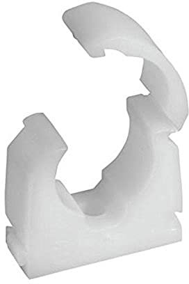 Merriway BH04498 15 mm Einzelner Rohrclip an Scharnier, Weiß, 15 Stück