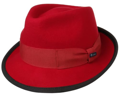 LIPODO The Classic Cappello Trilby Feltro di Lana Unicolore Fascia Decorativa Made in Italy Unisex Estate Inverno