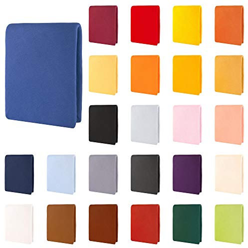 CelinaTex Aqua Wasserbett Boxspringbett Spannbettlaken 120x200-130x220 cm royal blau Baumwolle Bettlaken Elastan