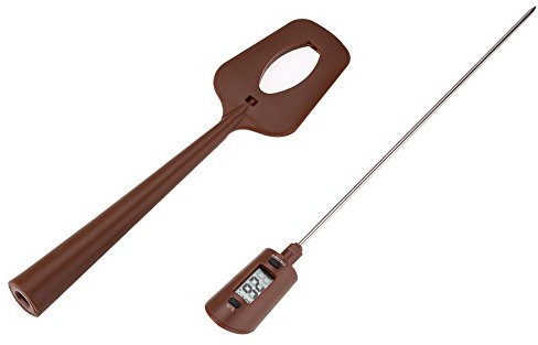 Delaman Chocolate Digital Thermometer Portable Kitchen Kochen & Süßigkeiten Spatel Temperatur Reader & Rührer in einem, Food Grade Silikon, Weihnachtsbedarf