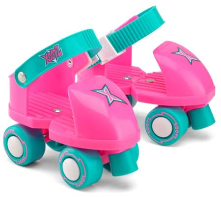 Xootz Anfänger Quad Rollschuhe für Kinder Jungen Mädchen Pink One Size Sichere und Stabile Skates für Kinder ab 3 Jahren Verstellbarer Fußboden Inklusive Bremsstopper