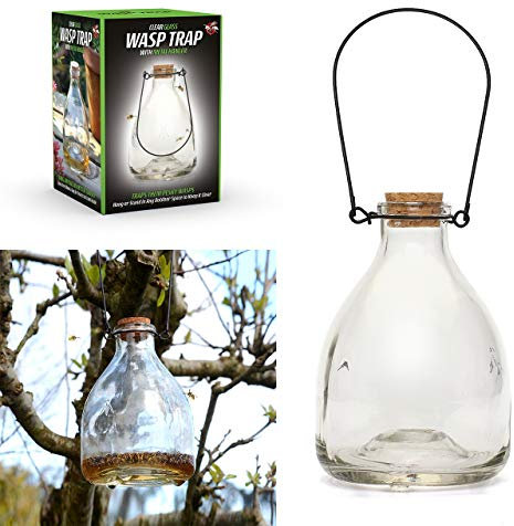 CKB LTD CKB-WC01 Wasserfalle, großer Auffangbehälter, Glasflasche mit Metallaufhänger, traditionell, attraktiv, hängender Honigtopf-Design, Insektenfänger, Falle für drinnen und draußen, Garten,