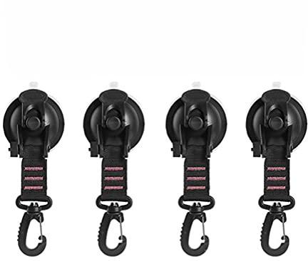 Alnicov Heavy Duty Suction Cup Anchor with Securing Hook,Camping Tarp Accessory for Camping Car Van Truck Boat and Home(4pcs,Red)