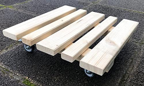 Scandi Design TNB280 - Carrello per piante, 280 kg, in legno di conifera piallato (400 x 400 mm)