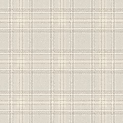 Rasch Tapet 537444 – rutig fibertapet i beige, krämvitt och grått från Curiosity-kollektionen – 10,05 m x 0,53 m (L x B):