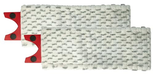 vhbw 2X Wischbezug kompatibel mit Vileda 1-2 Spray Wischmopp - Ersatzkopf, Mikrofaser Grau Weiß