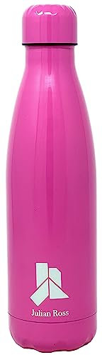 Julian Ross Borraccia Termica, 500 Millilitri, Bottiglia Acciaio Inox, Senza BPA, 12H Caldo/24H Freddo, per Bambini, Scuola, Sport, Campeggio, Yoga, Palestra, Ciclismo (Fucsia)