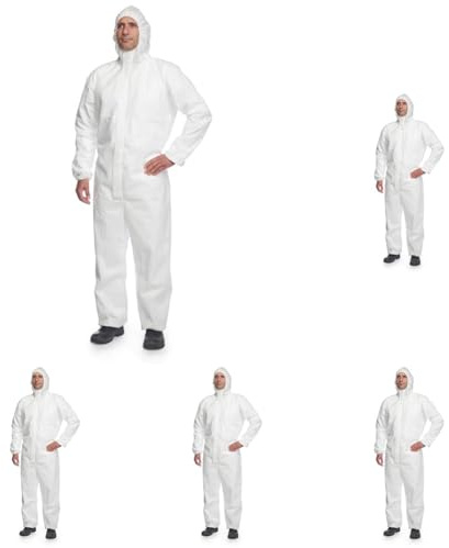 DuPont ProShield 20 Combinaison de protection à capuche catégorie III, type 5 et 6 Blanc Taille XL (Lot de 5)