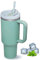TUMBLERRY H2.0 Tumbler with Straw and Lid | 40oz-1200ml Stainless Steel Vacuum Insulated Cup with Handle | Travel Flask Car Coffee Mug for Hot and Cold Drinks (Fern Green)