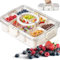 Contenitore per Snack con Scomparti e Coperchio, Vassoio da Portata con Maniglia, Organizer Trasparente per Caramelle, Frutta e Snack – Perfetto per Picnic e Feste